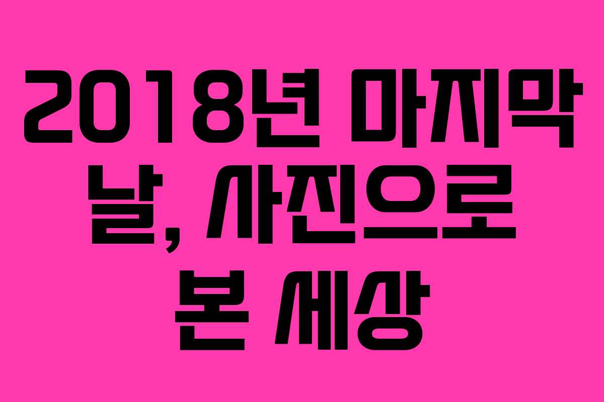 2018년 마지막 날, 사진으로 본 세상 2018년 마지막 날, 사진으로 본 세상