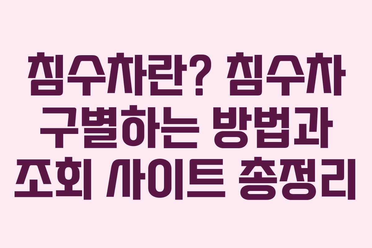 침수차란? 침수차 구별하는 방법과 조회 사이트 총정리 침수차란? 침수차 구별하는 방법과 조회 사이트 총정리